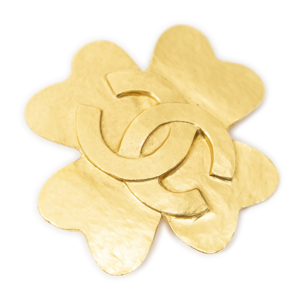 Chanel CC Clover Brooch